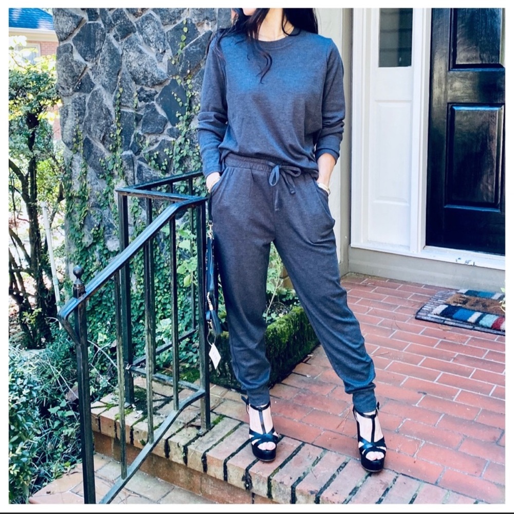 Comfy Cozy 2 piece cotton blend jogger set - Picture 5 of 6